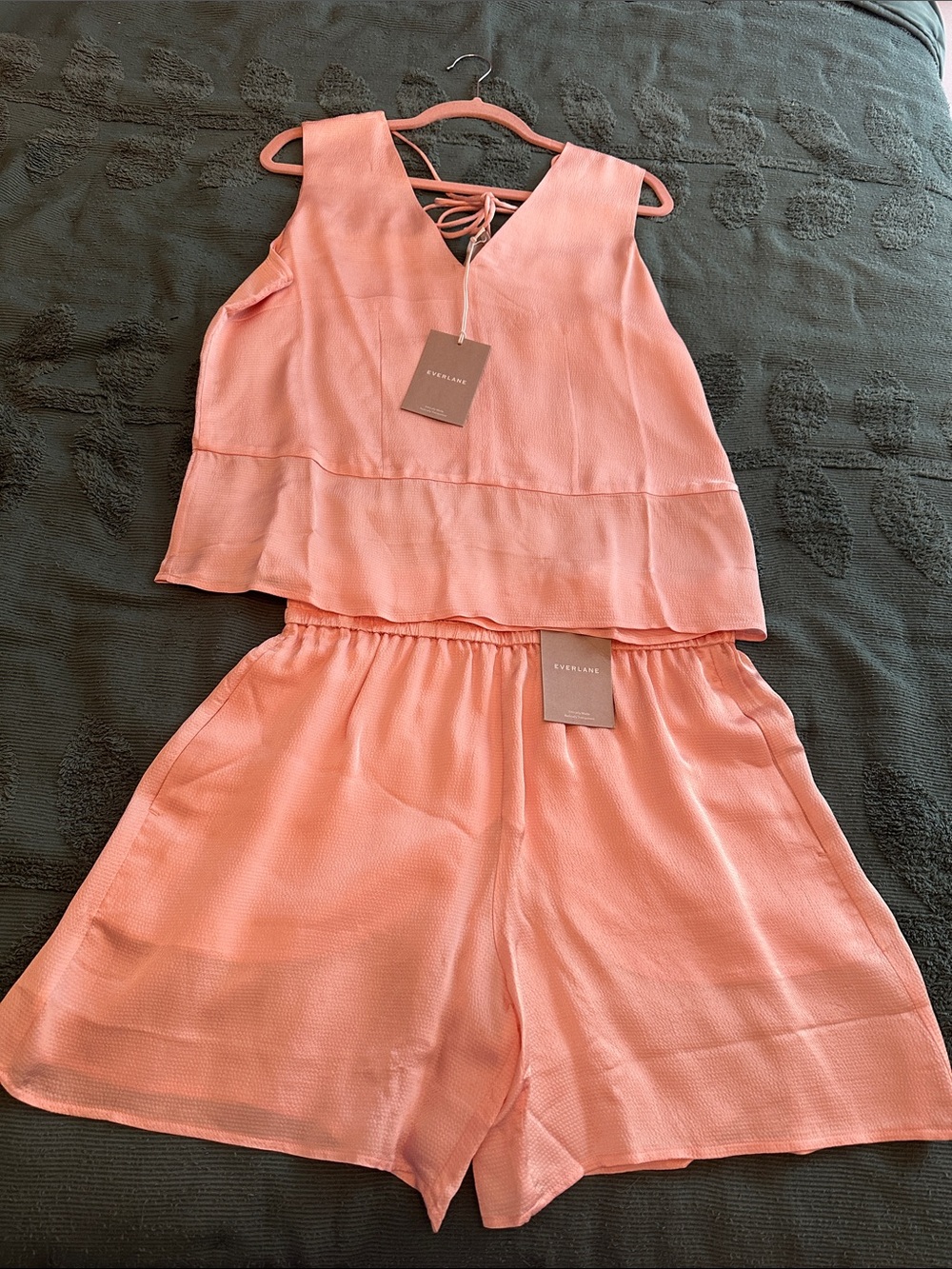 NWT Everlane crepey satin viscose set medium